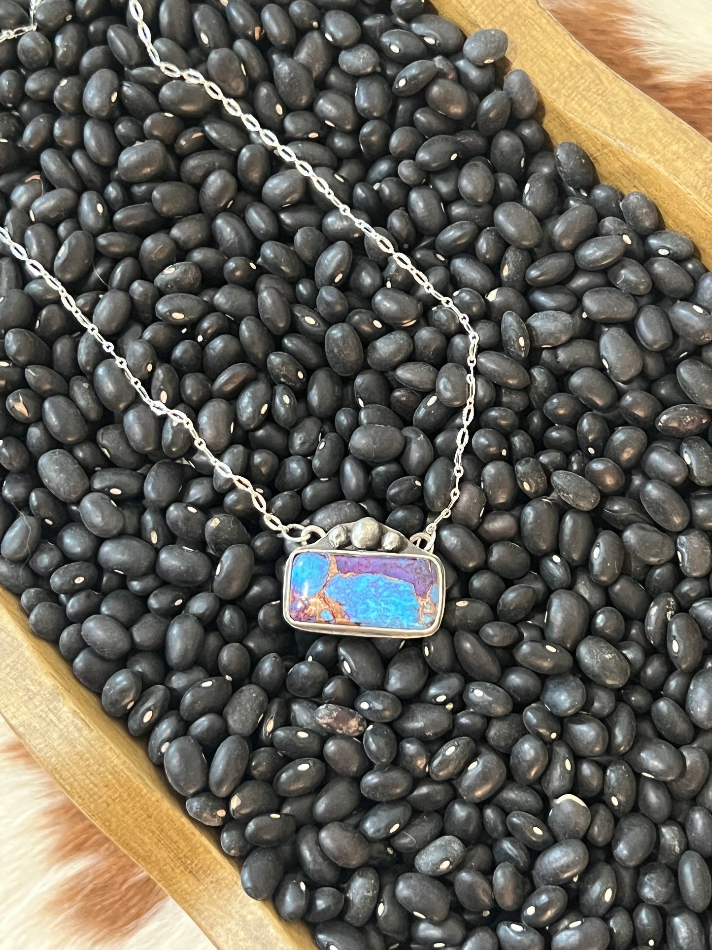 Kingman Turquoise and Purple Necklace