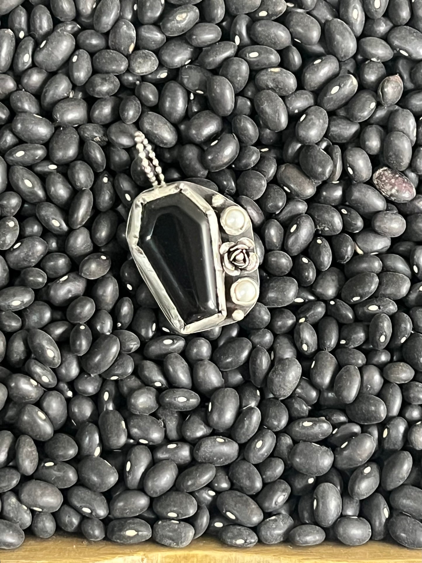 Obsidian Coffin Pendant