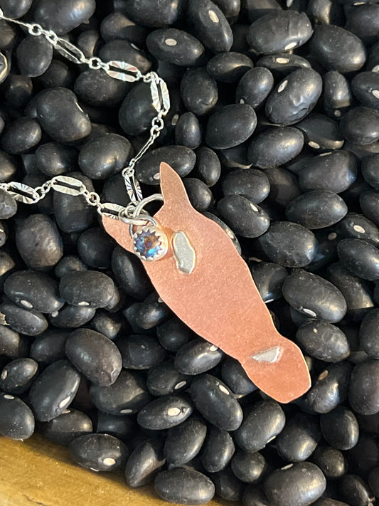 Copper and Sterling Horse Head Necklace
