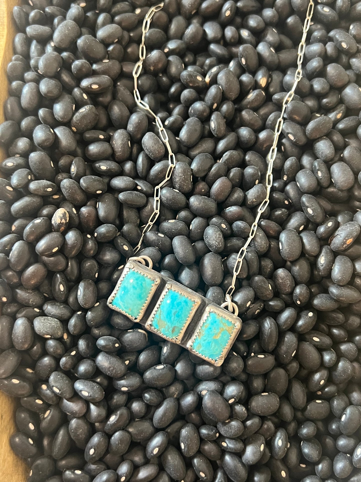 Turquoise 3 Stone Necklace