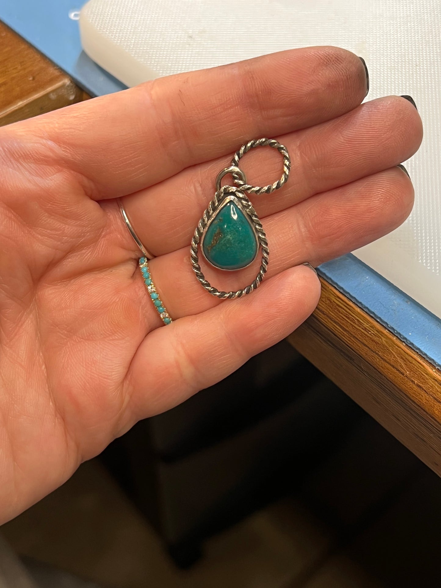 Teardrop and Rope Pendant