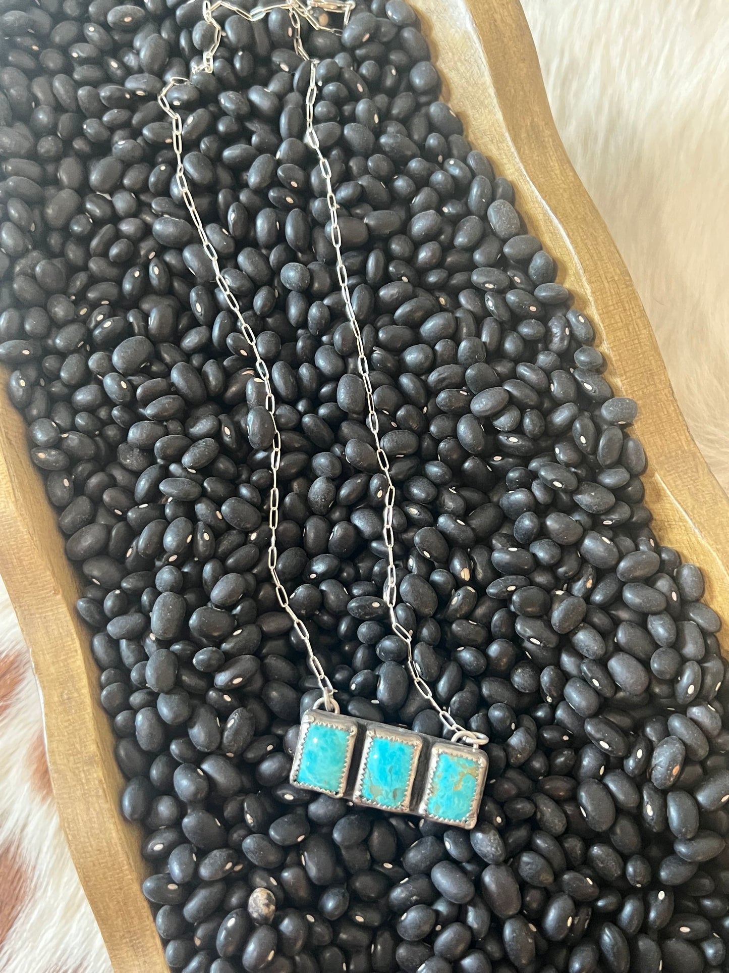 Turquoise 3 Stone Necklace